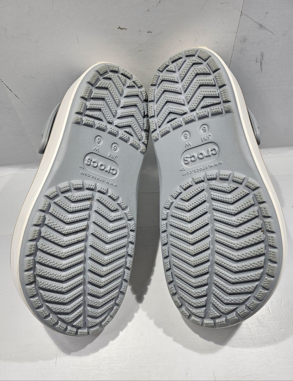 CROCS CROCBAND PLATFORM CLOG UNISEX SANDALS J/M6 & W8 LIGHT GREY - Picture 11 of 13